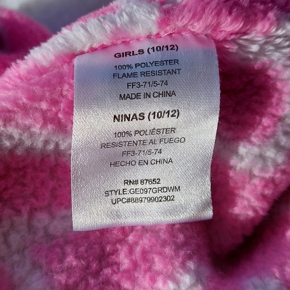 Girls Pink Bathrobe Size 10/12 - Picture 6 of 6